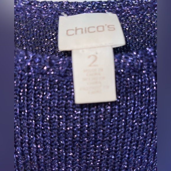 NWOT Chico’s Women's Purple Sparkly Sweater Top - Picture 3 of 3